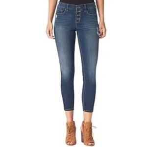 Jessica Simpson Forever Rolled Cuff Ankle Button Fly Jean 31” Mid Rise Dark Wash